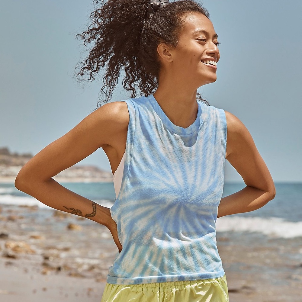 FREE PEOPLE MOVEMENT love tank tie dye Ibiza skies combo